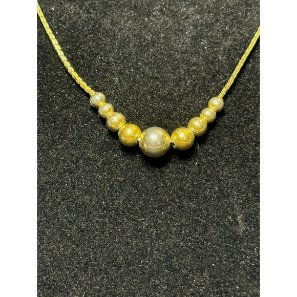 Vintage Signed Napier Graduated Nine Ball Necklace Choker Gold Tone 18" - Picture 1 of 7